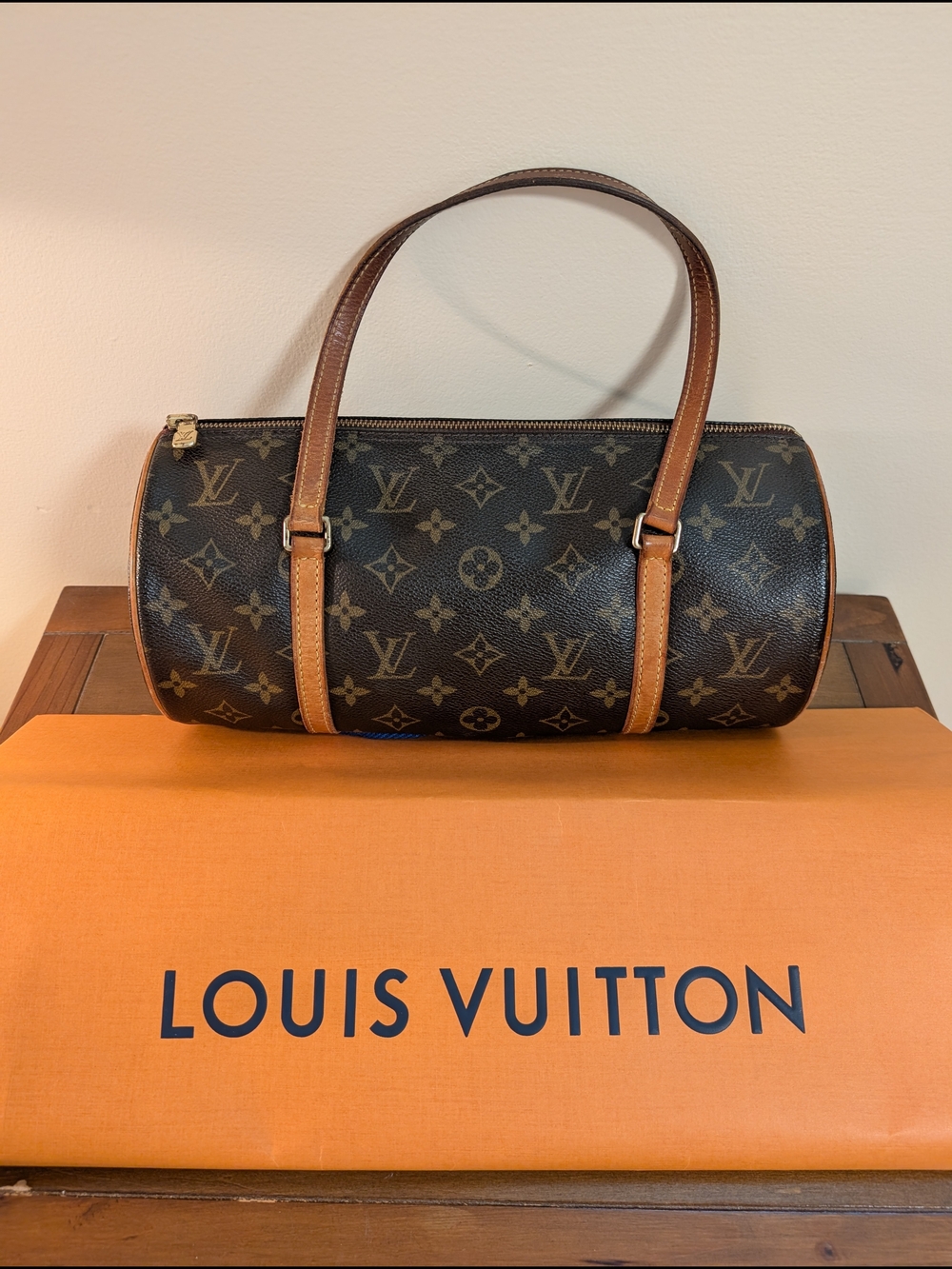Louis Vuitton Monogram Barrel Bag in Brown and Tan